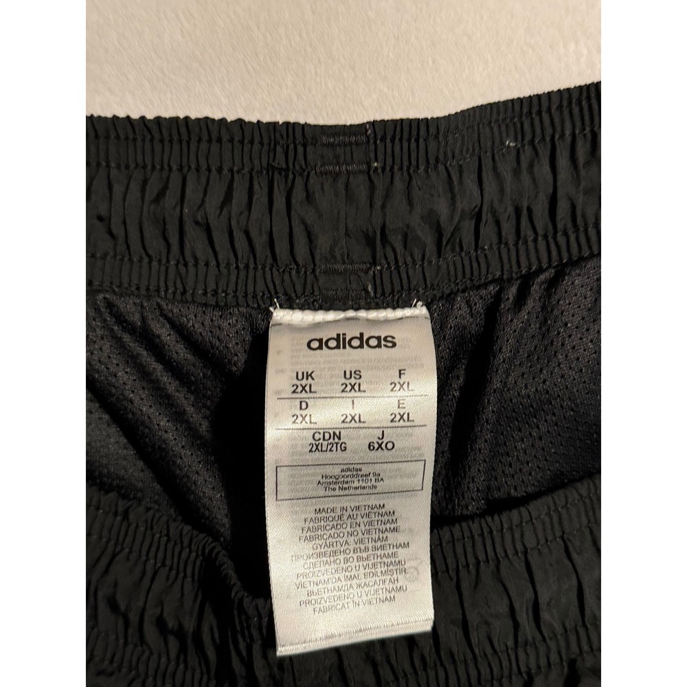 Adidas Mens Y2K Track Pants Black Orange Stripe Nylon Windbreaker Joggers 2XL - Picture 6 of 7